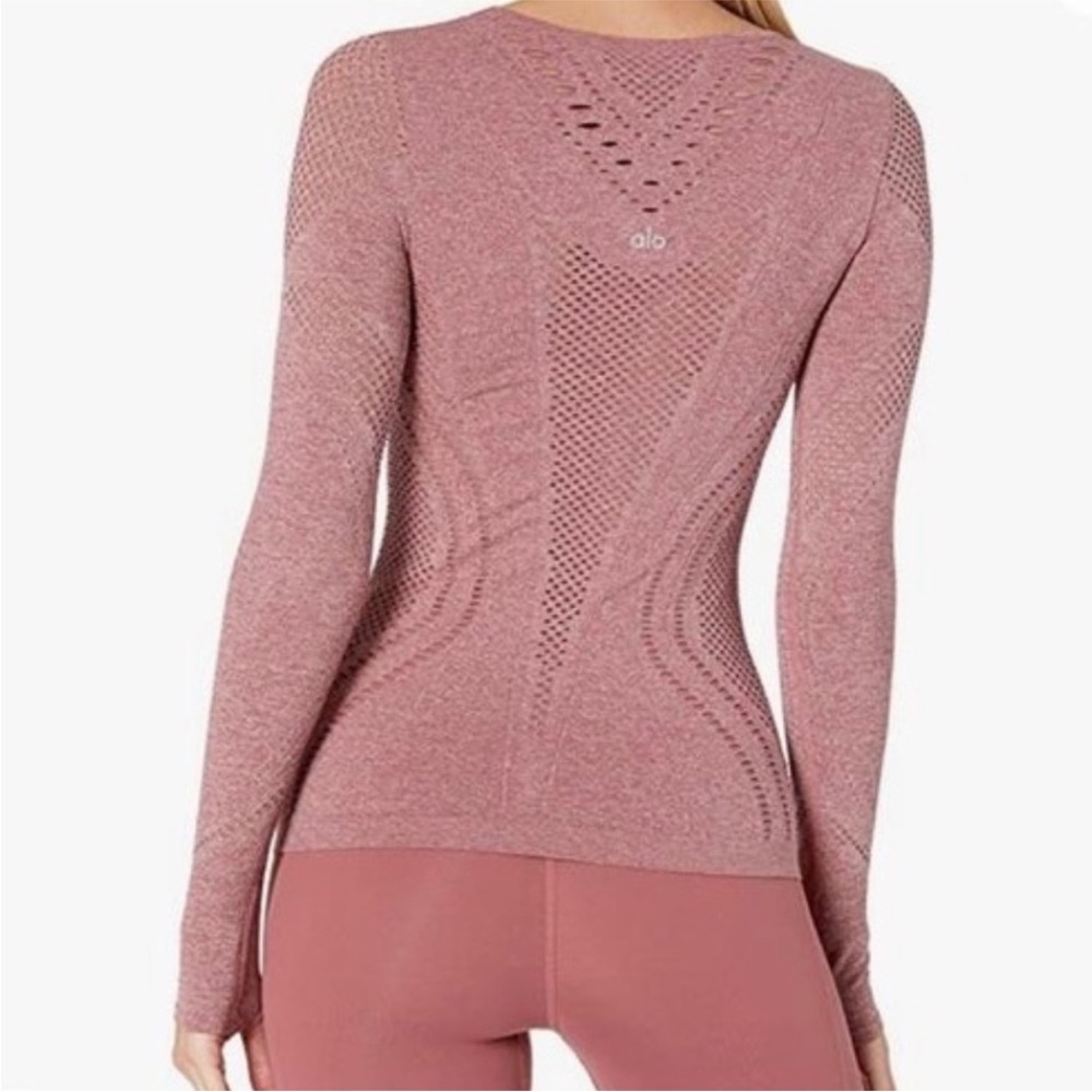 ALO Yoga Women's Long Sleeve Top - Mauve - Picture 3 of 8